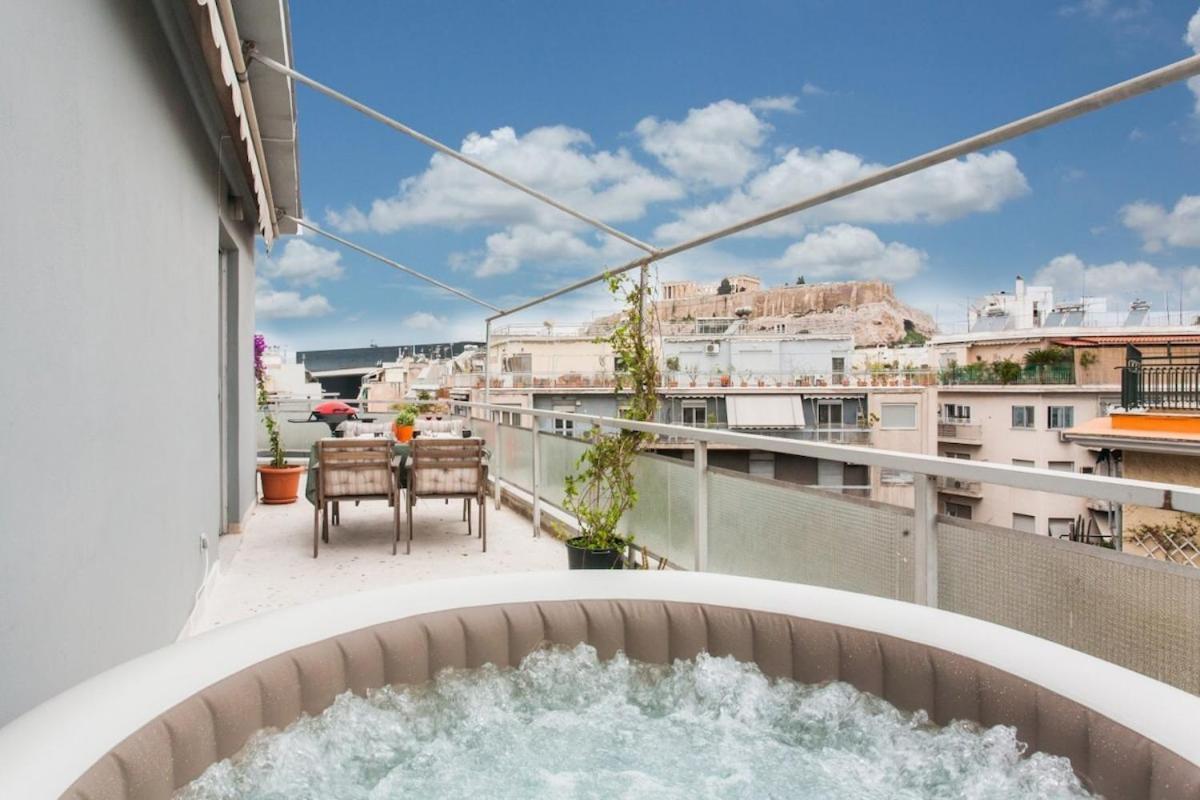 Lovely Apt W/Heated Jacuzzi &Full Acropolis View Αθήνα Εξωτερικό φωτογραφία