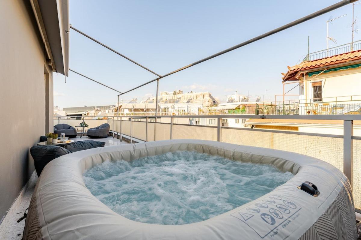 Lovely Apt W/Heated Jacuzzi &Full Acropolis View Αθήνα Εξωτερικό φωτογραφία